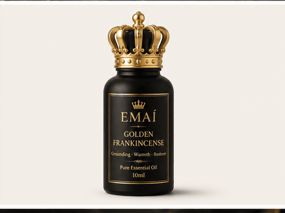 Golden Frankincense Emaí packaging and bottle